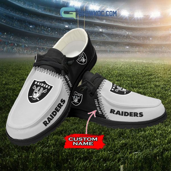 Las Vegas Raiders Personalized Hey Dude Shoes