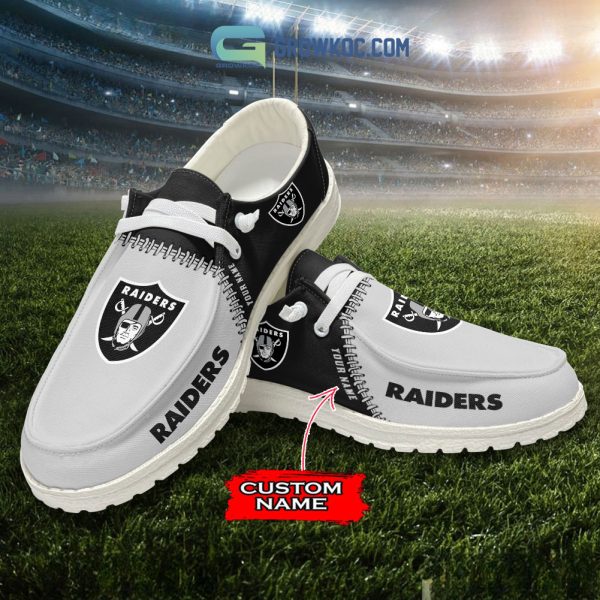Las Vegas Raiders Personalized Hey Dude Shoes