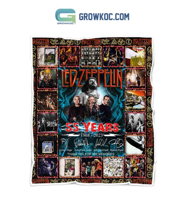 Led Zeppelin 55 Years 1968 2023 Memories Fleece Blanket Quilt