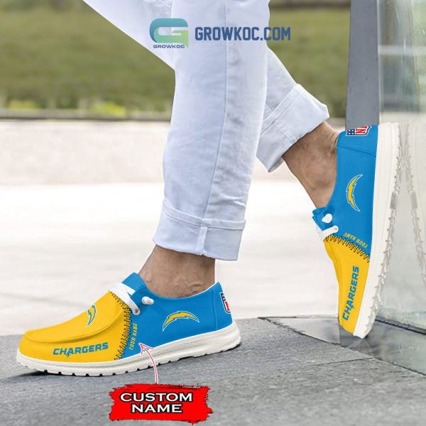 Los Angeles Chargers Personalized Hey Dude Shoes