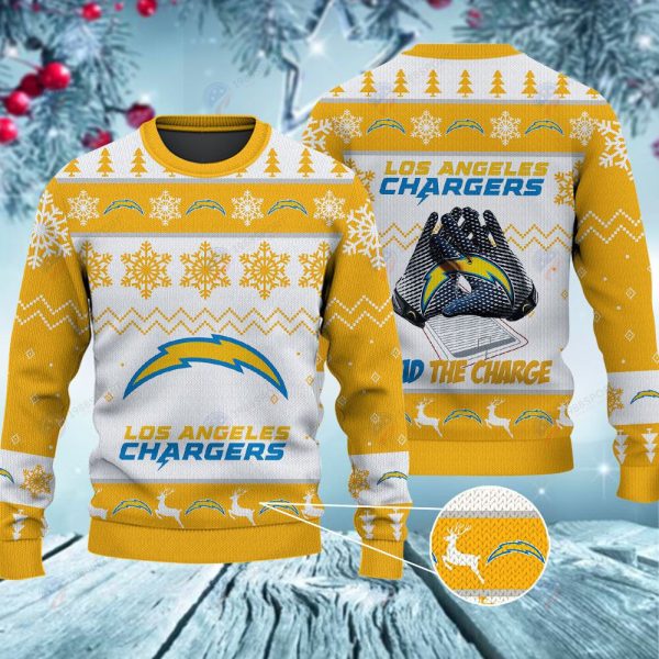 Los Angeles Chargers The Bolts Christmas Ugly Sweater