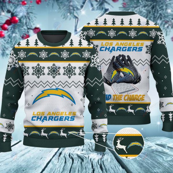 Los Angeles Chargers The Bolts Christmas Ugly Sweater