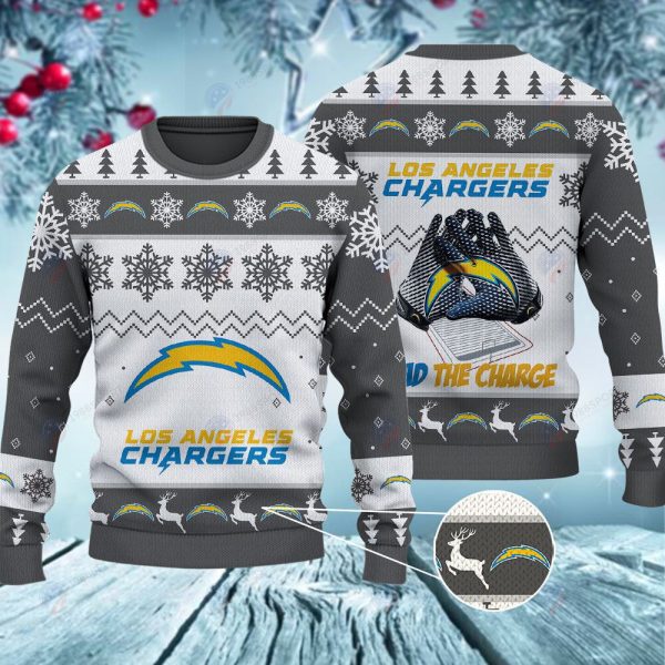 Los Angeles Chargers The Bolts Christmas Ugly Sweater