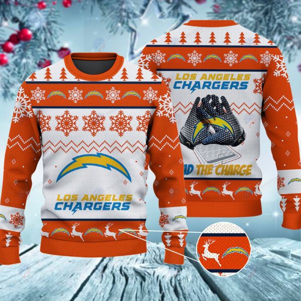 Los Angeles Chargers The Bolts Christmas Ugly Sweater