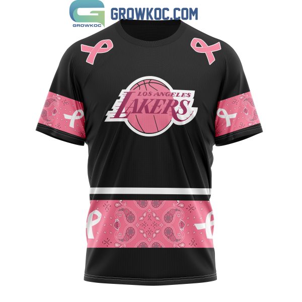 Los Angeles Lakers NBA Special Design Paisley Design We Wear Pink Breast Cancer Personalized Hoodie T Shirt