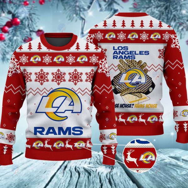 Los Angeles Rams Whose House Rams House Christmas Ugly Sweater