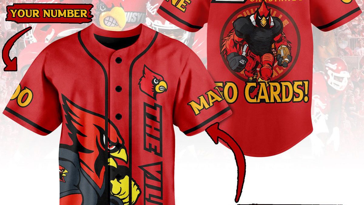 NCAA Louisville Cardinals Personalized Skull Design Baseball Jersey -  Growkoc