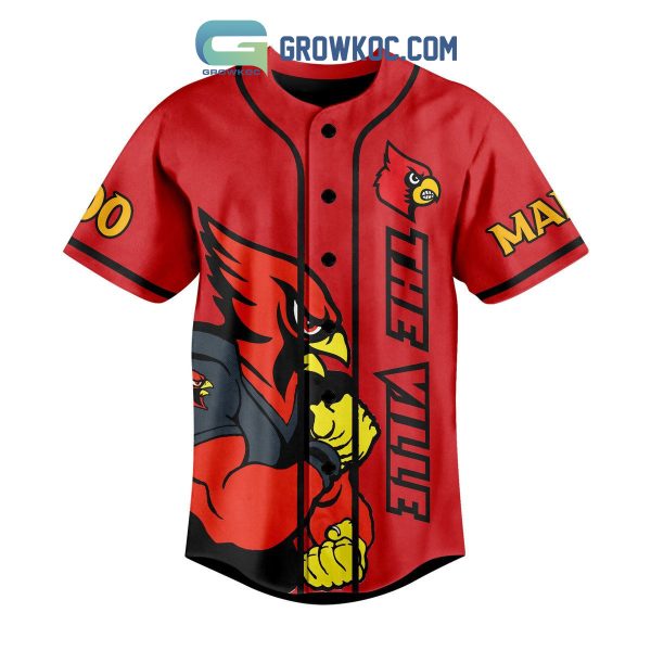 Louisville Cardinals The Ville Go Cards Personalized Baseball Jersey