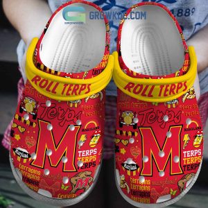 Maryland Terrapins Roll Terps Fear The Turtle Red Design Clogs Crocs