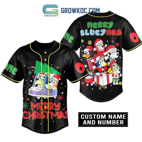 Merry Bluey Xmas Personalized Baseball Jersey