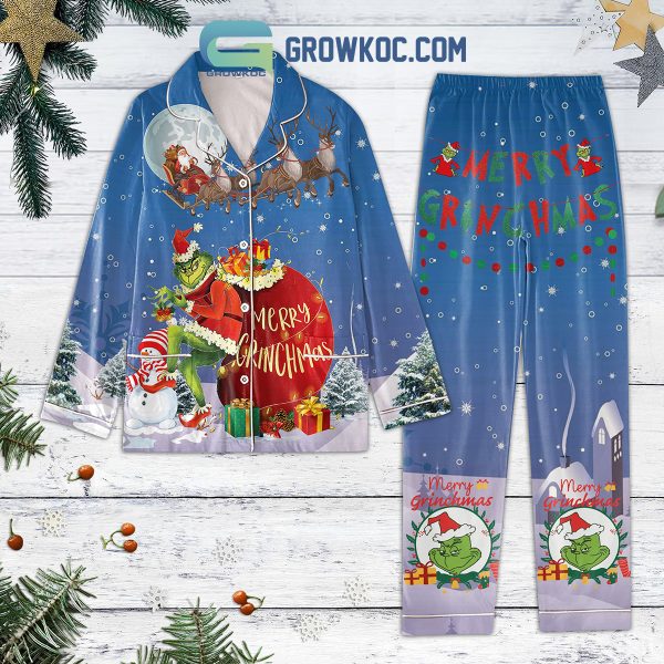 Merry Grinchmas Santa Clause Pajamas Set
