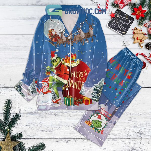 Merry Grinchmas Santa Clause Pajamas Set