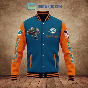 Miami Dolphins All I Need Is Football Friends And Family Personalized Baseball Jacket