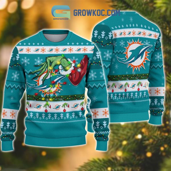 Miami Dolphins NFL Grinch Christmas Ugly Sweater