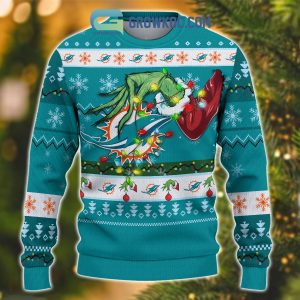 Miami Dolphins NFL Grinch Christmas Ugly Sweater