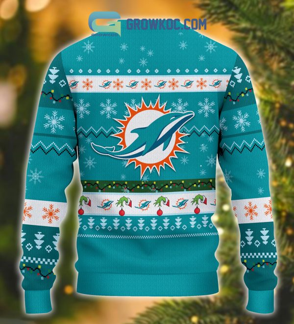 Miami Dolphins NFL Grinch Christmas Ugly Sweater