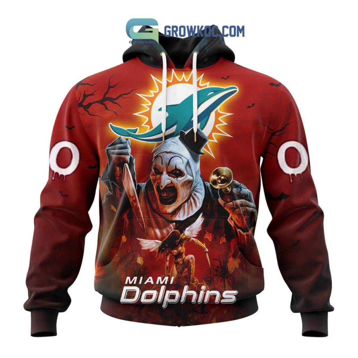 Miami Dolphins Hoodie 3D Cheap Horror Night Halloween Pullover NFL -  Reallgraphics