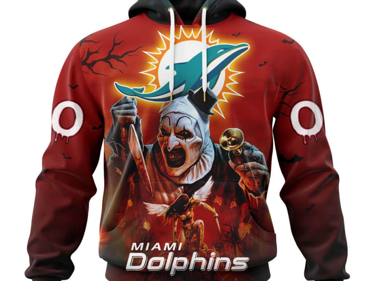 20% OFF Miami Dolphins Hoodie Mens Halloween Death Card - Limited