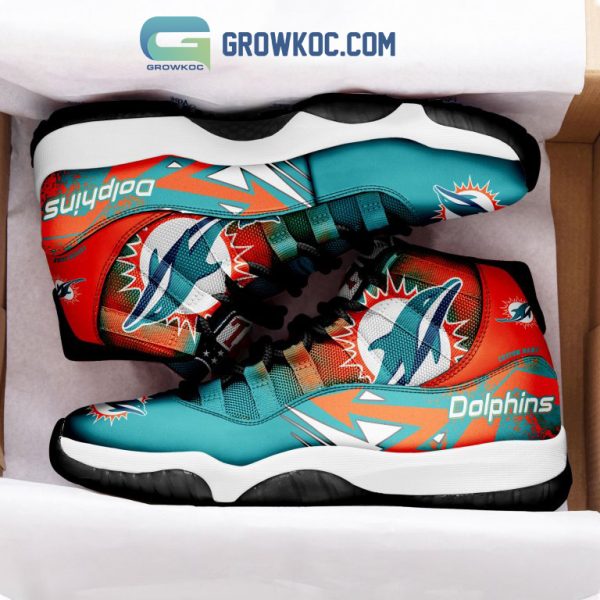 Miami Dolphins NFL Personalized Air Jordan 11 Shoes Sneaker