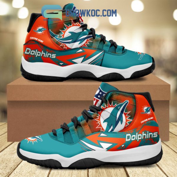 Miami Dolphins NFL Personalized Air Jordan 11 Shoes Sneaker