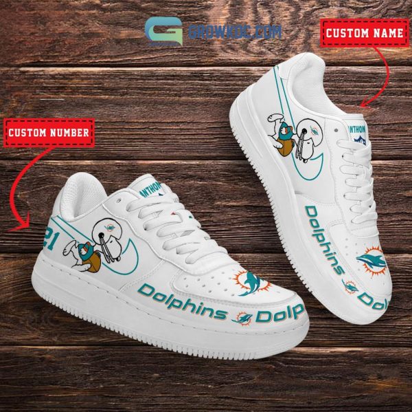 Miami Dolphins NFL Snoopy Personalized Air Force 1 Low Top Shoes