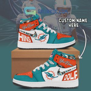 Miami Dolphins Personalized Air Jordan 1 High Top Shoes Sneakers
