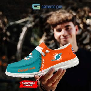 Miami Dolphins Personalized Hey Dude Shoes