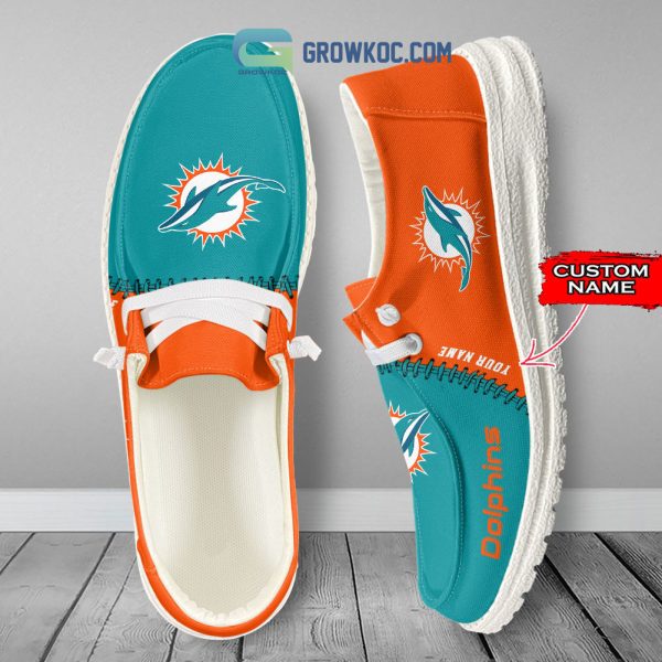 Miami Dolphins Personalized Hey Dude Shoes