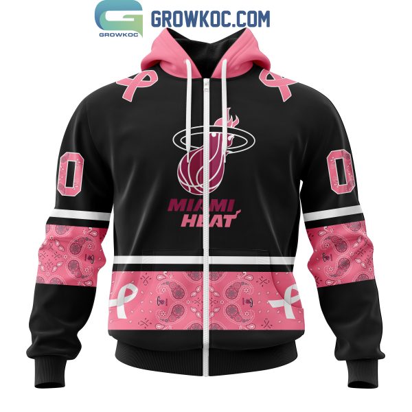 Miami Heat NBA Special Design Paisley Design We Wear Pink Breast Cancer Personalized Hoodie T Shirt