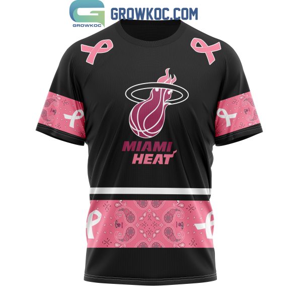 Miami Heat NBA Special Design Paisley Design We Wear Pink Breast Cancer Personalized Hoodie T Shirt