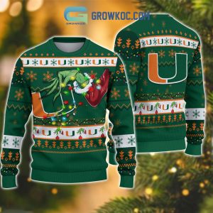 Miami Hurricanes NCAA Grinch Christmas Ugly Sweater