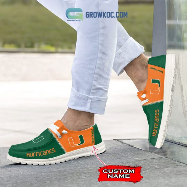 Miami Hurricanes Personalized Hey Dude Shoes