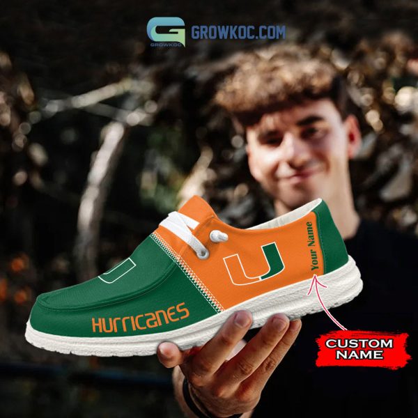 Miami Hurricanes Personalized Hey Dude Shoes