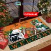 Michigan Wolverines Snowman Welcome Christmas Football Personalized Doormat