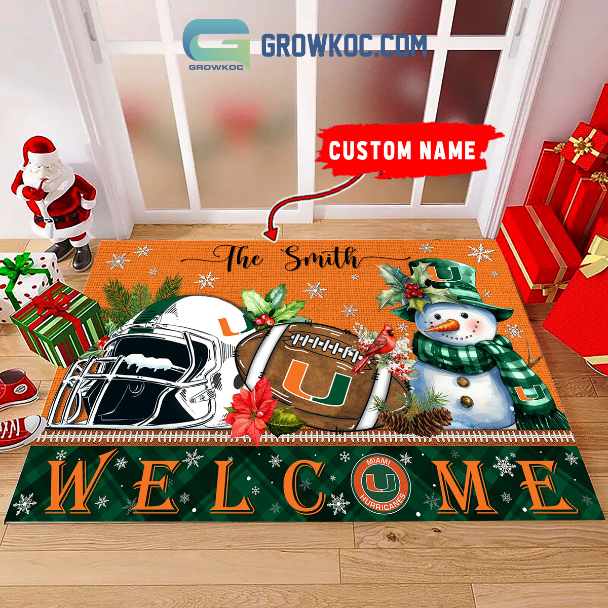 Football & Fall Doormat, Custom Doormat, Closing Gift