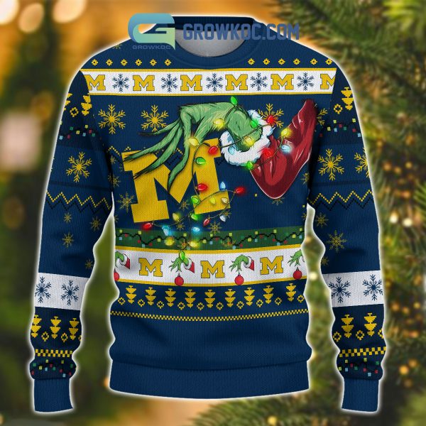 Michigan Wolverines NCAA Grinch Christmas Ugly Sweater