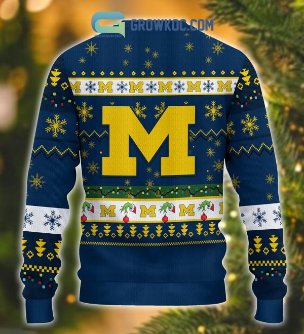 Michigan Wolverines NCAA Grinch Christmas Ugly Sweater