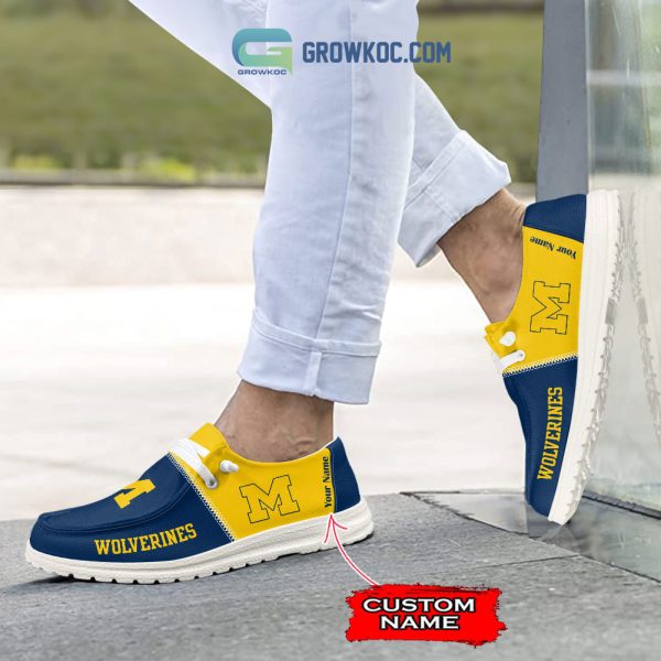 Michigan Wolverines Personalized Hey Dude Shoes