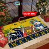 Miami Hurricanes  Snowman Welcome Christmas Football Personalized Doormat