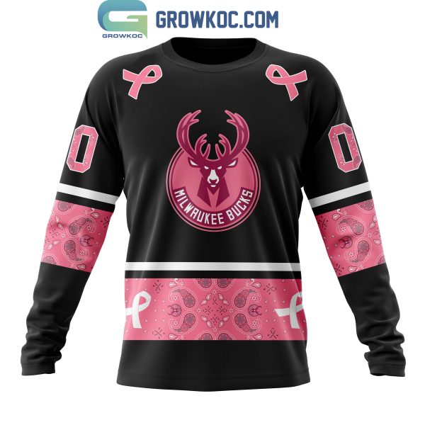 Milwaukee Bucks NBA Special Design Paisley Design We Wear Pink Breast Cancer Personalized Hoodie T Shirt