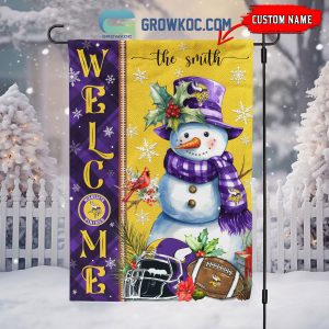 Minnesota Vikings Football Snowman Welcome Christmas Personalized House Gargen Flag