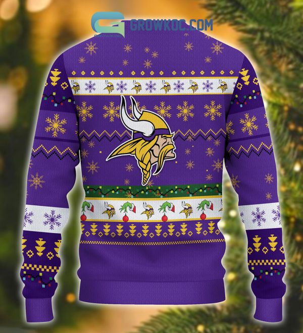 Minnesota Vikings NFL Grinch Christmas Ugly Sweater