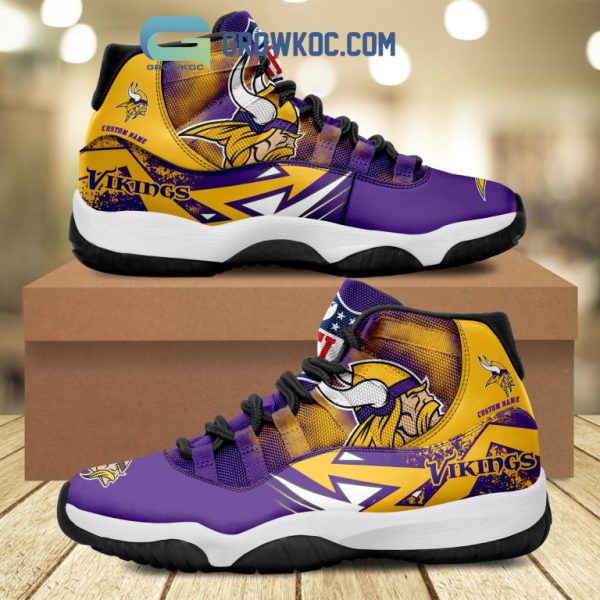 Minnesota Vikings NFL Personalized Air Jordan 11 Shoes Sneaker