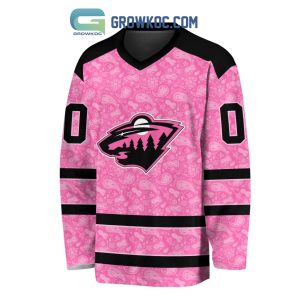 Minnesota Wild NHL Special Pink Breast Cancer Hockey Jersey Long Sleeve
