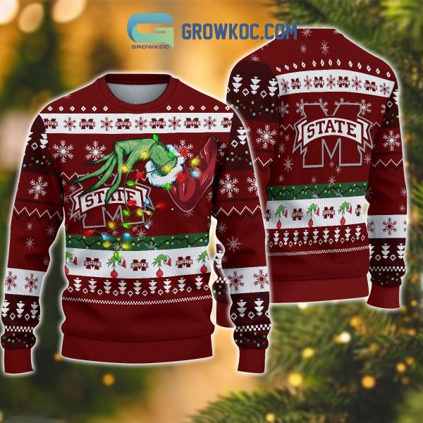 Mississippi State Bulldogs NCAA Grinch Christmas Ugly Sweater