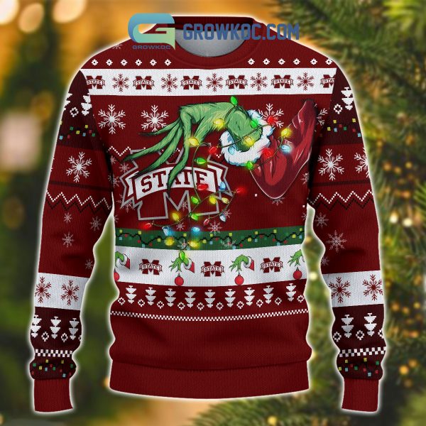 Mississippi State Bulldogs NCAA Grinch Christmas Ugly Sweater