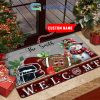 NC State Wolfpack Snowman Welcome Christmas Football Personalized Doormat