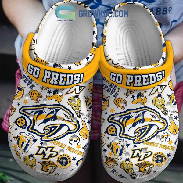 Nashville Predators Go Preds Clogs Crocs