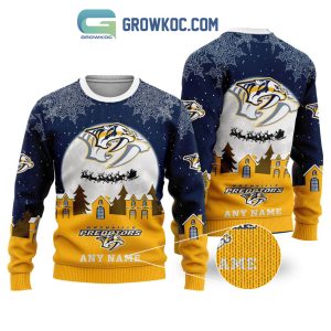 Nashville Predators NHL Merry Christmas Personalized Ugly Sweater