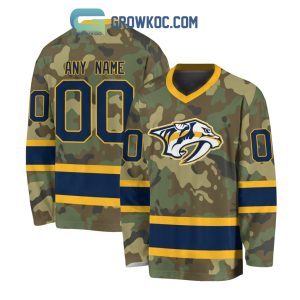 Nashville Predators Special Camo Veteran Design Personalized Hockey Jersey